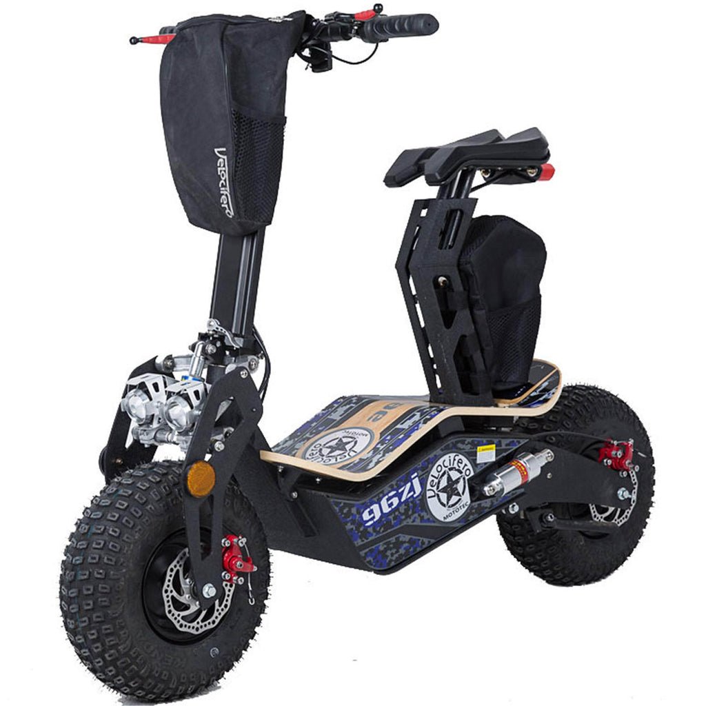 MotoTec MAD 48v 1600w Fat Tire Electric Scooter - Hub motor, Bamboo deck - 100% Financing Available!